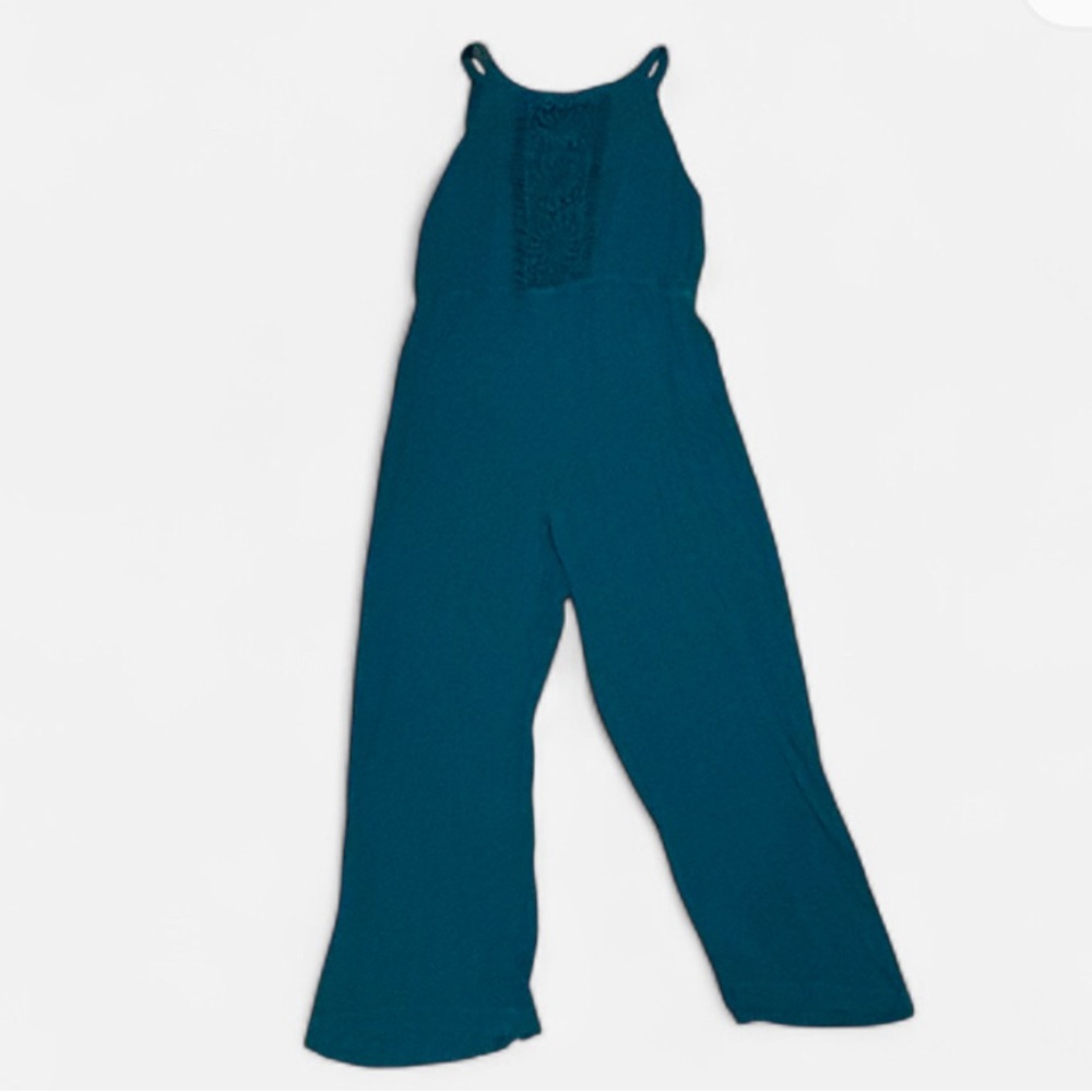 Skies Are Blue Dark Teal Jumpsuit